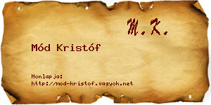Mód Kristóf névjegykártya