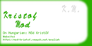 kristof mod business card